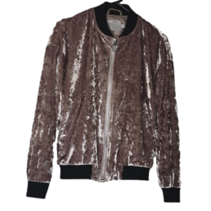 ASOS velvet bomber jacket. Toupe and black with pockets. Size 4